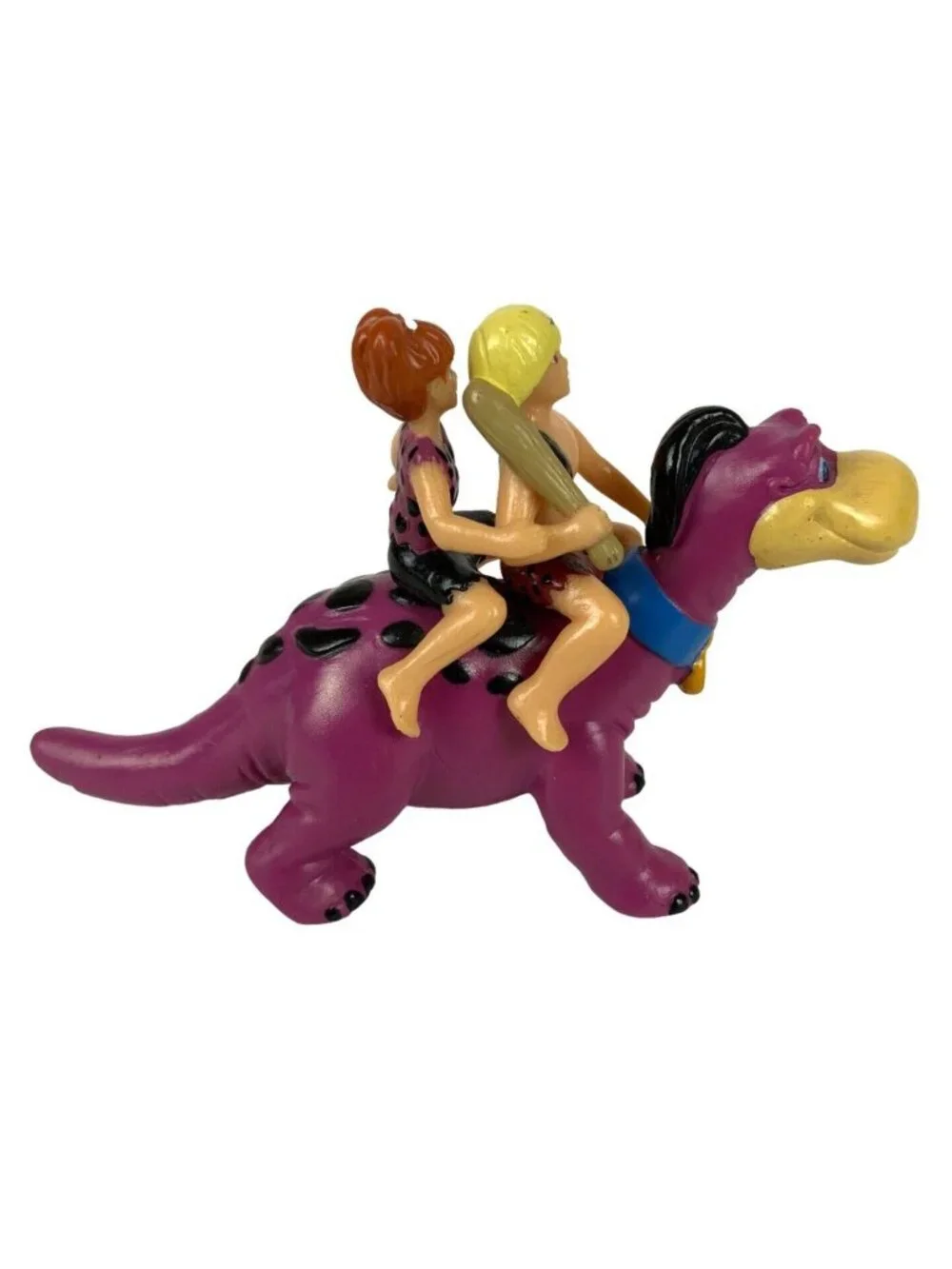 Pebbles & Bamm Bamm Riding Dino PVC Toy Figure 1992 Dakin Amblin Flintstones